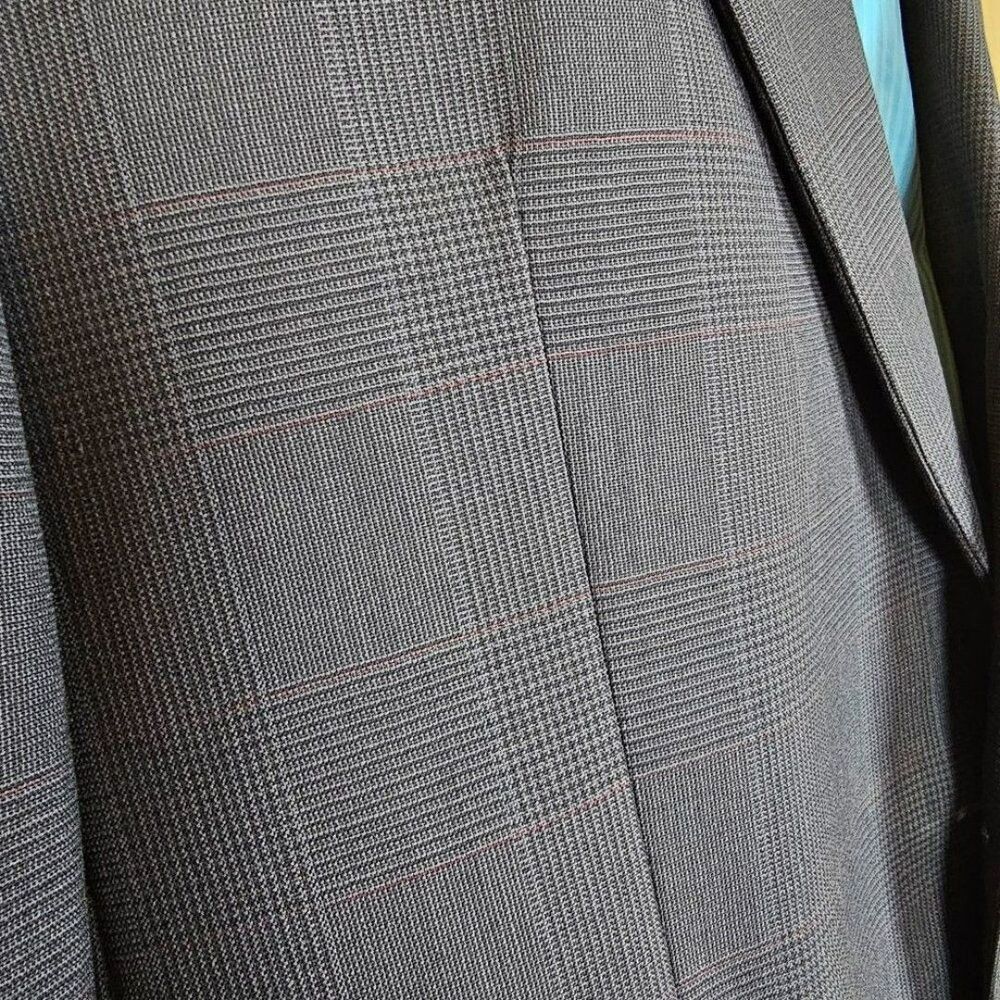 Vintage Polo University Club by Ralph Lauren Wool Suit Jacket Windowpane Size 40 - Picture 4 of 9